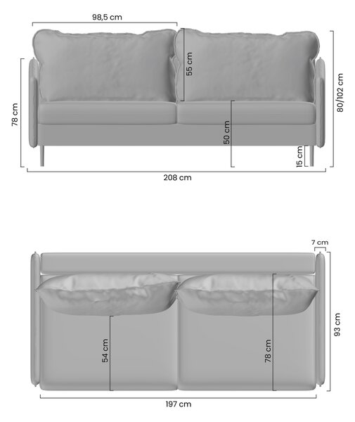 Rozkládací pohovka Movani - béžový pletený materiál Loft 01 / černé nohy