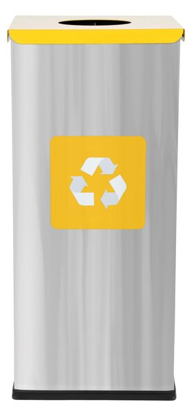 Alda Koš na tříděný odpad Eko Square 60 l, žluté víko - plast, nerez ocel, lesklá