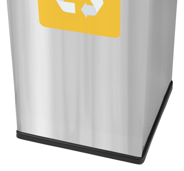 Alda Koš na tříděný odpad Eko Square 60 l, žluté víko - plast, nerez ocel, lesklá