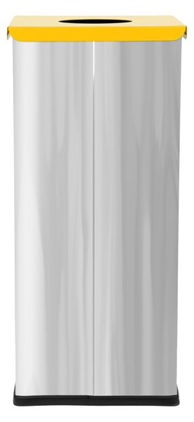 Alda Koš na tříděný odpad Eko Square 60 l, žluté víko - plast, nerez ocel, lesklá
