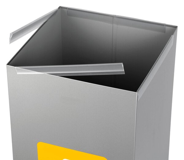 Alda Koš na tříděný odpad Eko Square 60 l, žluté víko - plast, lakovaná ocel, šedá