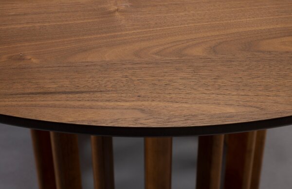 Ořechový kulatý jídelní stůl DUTCHBONE BARLET 120 cm