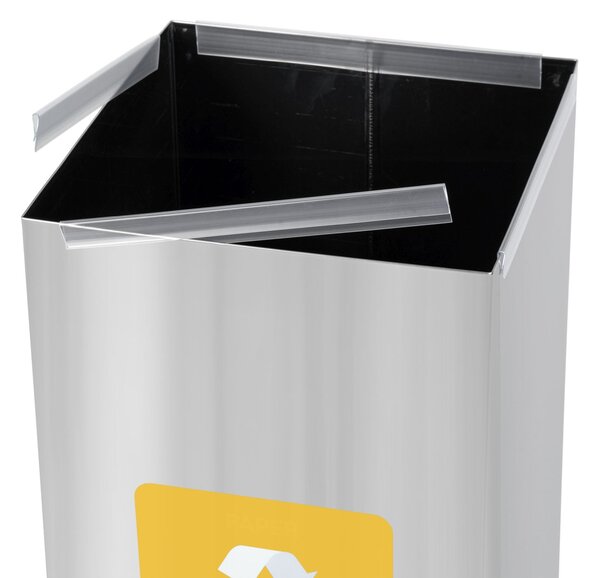 Alda Koš na tříděný odpad Eko Square 60 l, žluté víko - plast, nerez ocel, lesklá