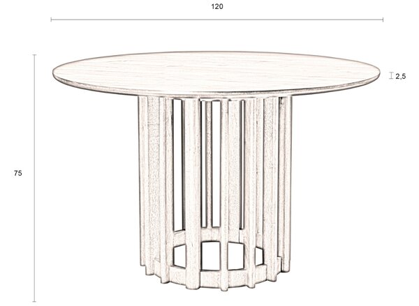 Dubový kulatý jídelní stůl DUTCHBONE BARLET 120 cm
