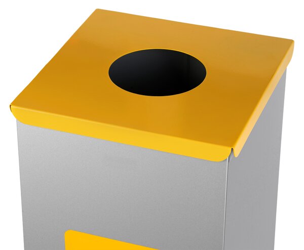 Alda Koš na tříděný odpad Eko Square 60 l, žluté víko - plast, lakovaná ocel, šedá