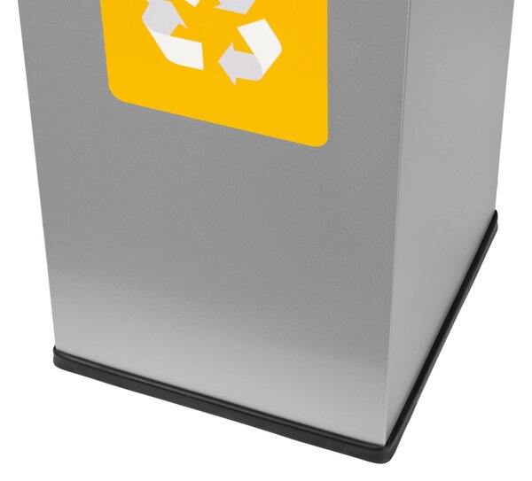 Alda Koš na tříděný odpad Eko Square 60 l, žluté víko - plast, lakovaná ocel, šedá
