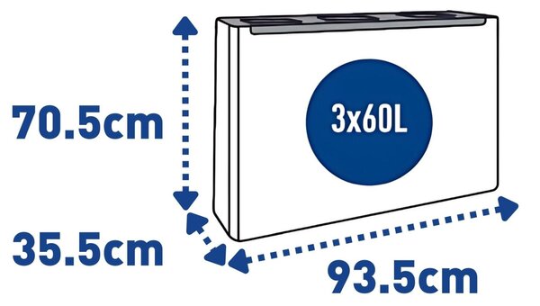 Alda Sestava na tříděný odpad Eko Star Station 3 x 60 l, lakovaná ocel, šedá