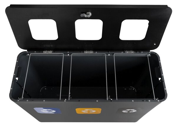 Alda Sestava na tříděný odpad Eko Star Station 3 x 60 l, lakovaná ocel, šedá