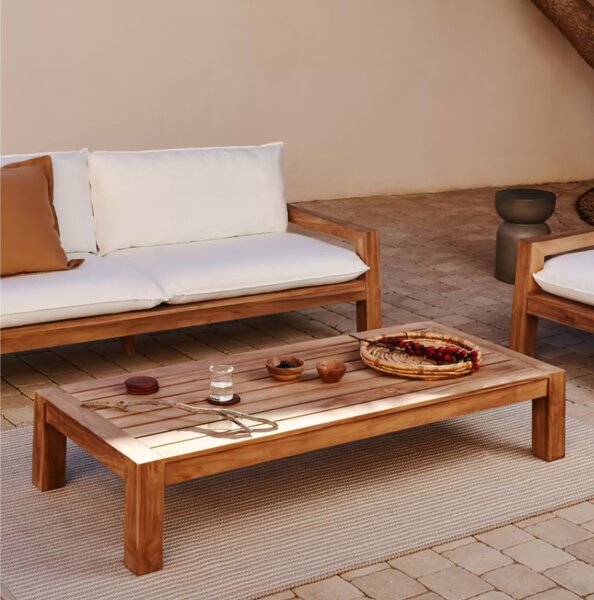 Teakový zahradní konferenční stolek Kave Home Forcanera 153 x 76 cm