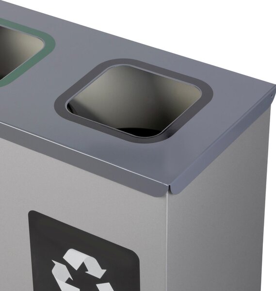 Alda Sestava na tříděný odpad Eko Station Mini 4 x 12 l, lakovaná ocel, šedá
