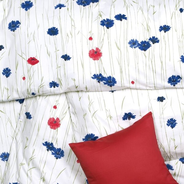 Povlečení SATÉN DESIGN field modročervená 140 x 200/70 x 90 cm