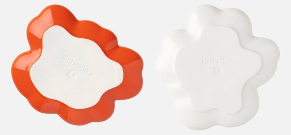 Set talířů Unikko 13,5cm, 2ks, 60. výročí / bílo-červený