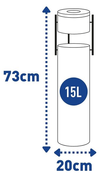 Alda Venkovní odpadkový koš s popelníkem Prestige Pillar 15 l, nerez ocel, matná