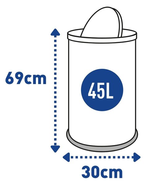 Alda Odpadkový koš Swing 45 L, výkyvné víko, lakovaná ocel, bílá