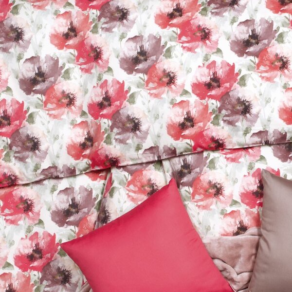 Povlečení SATÉN DESIGN grand poppy červenopudrová 140 x 200/70 x 90 cm