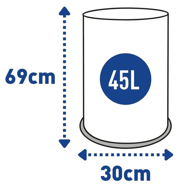 Alda Odpadkový koš Room Basket 45 l, lakovaná ocel, bílá