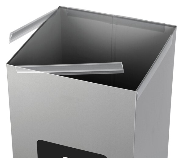 Alda Koš na tříděný odpad Eko Square 90 l, černé víko - směs, lakovaná ocel, šedá