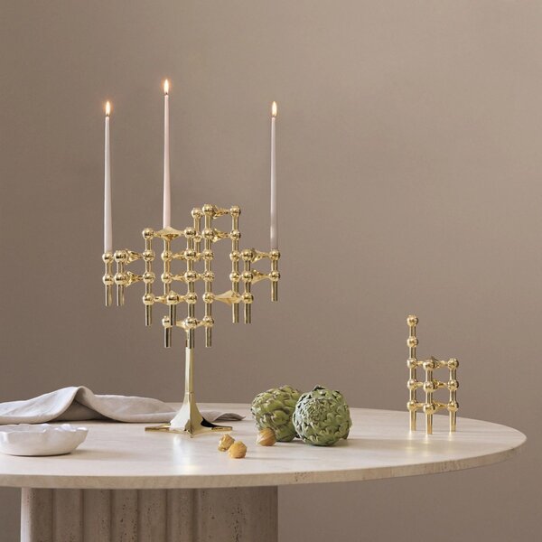 Designový svícen STOFF Nagel Solid Brass – set 3 ks