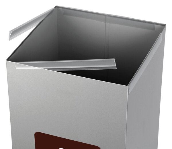 Alda Koš na tříděný odpad Eko Square 90 l, hnědé víko - bio, lakovaná ocel, šedá