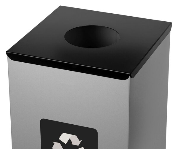 Alda Koš na tříděný odpad Eko Square 90 l, černé víko - směs, lakovaná ocel, šedá