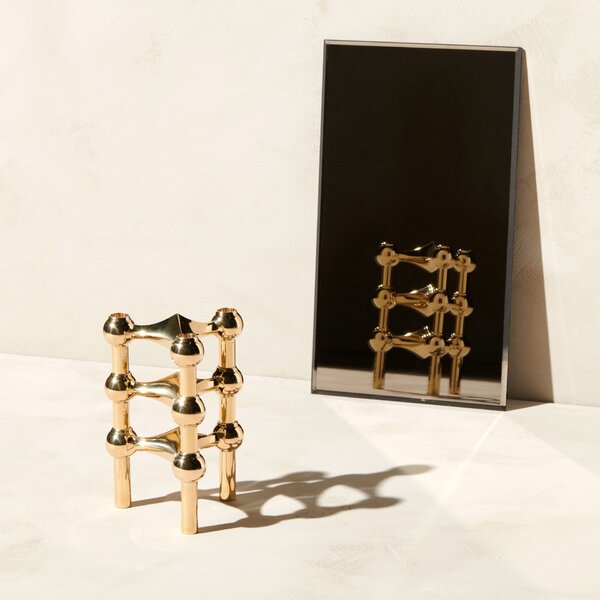 Designový svícen STOFF Nagel Solid Brass – set 3 ks