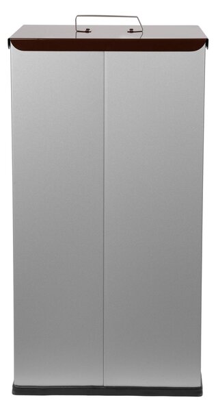 Alda Koš na tříděný odpad Eko Square 90 l, hnědé víko - bio, lakovaná ocel, šedá