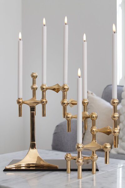 Designový svícen STOFF Nagel Solid Brass – set 3 ks