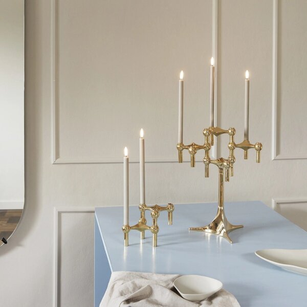 Designový svícen STOFF Nagel Solid Brass – set 3 ks