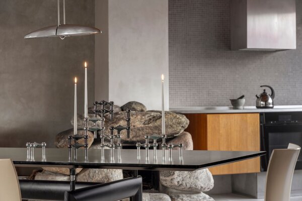 Designový svícen STOFF Nagel Black