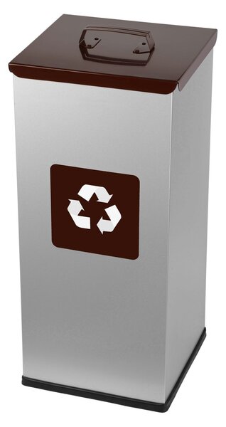 Alda Koš na tříděný odpad Eko Square 60 l, hnědé víko - bio, lakovaná ocel, šedá