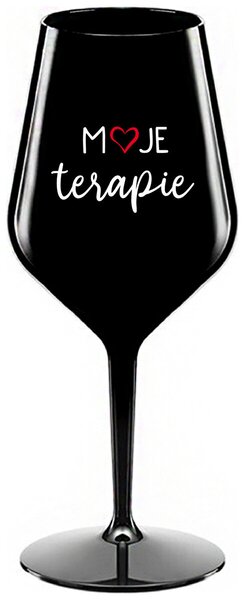 MOJE TERAPIE - černá nerozbitná sklenička na víno 470 ml