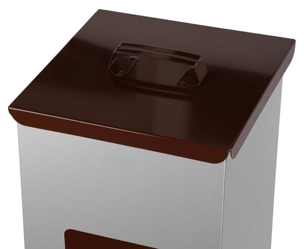 Alda Koš na tříděný odpad Eko Square 60 l, hnědé víko - bio, lakovaná ocel, šedá