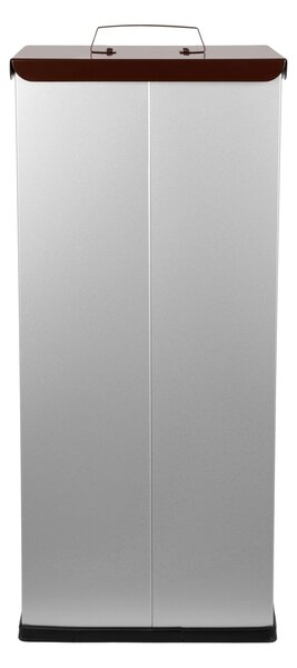 Alda Koš na tříděný odpad Eko Square 60 l, hnědé víko - bio, lakovaná ocel, šedá