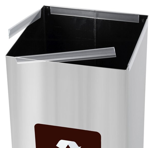 Alda Koš na tříděný odpad Eko Square 60 l, hnědé víko - bio, nerez ocel, lesklá