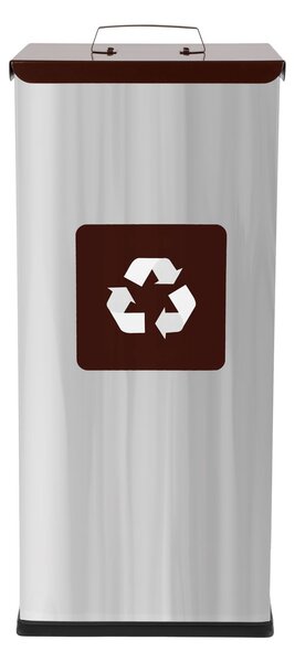 Alda Koš na tříděný odpad Eko Square 60 l, hnědé víko - bio, nerez ocel, lesklá