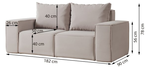 Malá pohovka Lea - Šedá 22