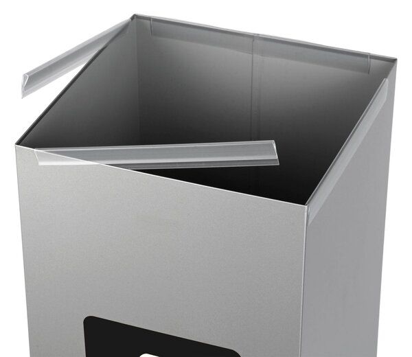 Alda Koš na tříděný odpad Eko Square 60 l, černé víko - směs, lakovaná ocel, šedá