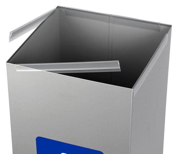 Alda Koš na tříděný odpad Eko Square 60 l, modré víko - papír, lakovaná ocel, šedá