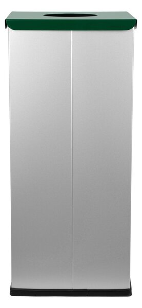 Alda Koš na tříděný odpad Eko Square 60 l, zelené víko - sklo, lakovaná ocel, šedá