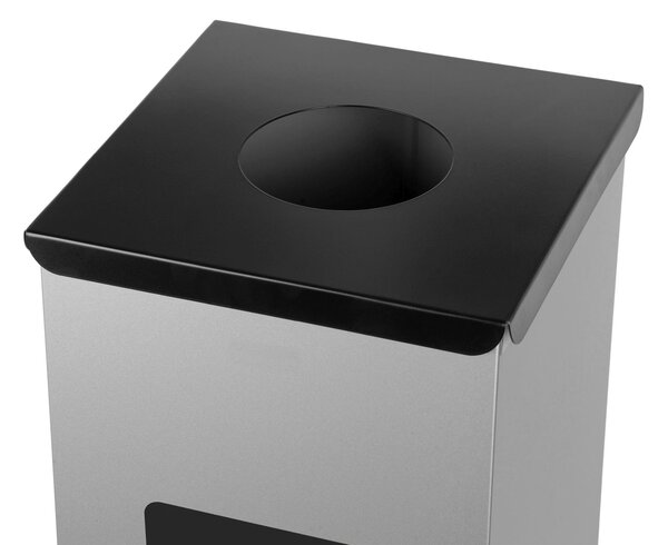 Alda Koš na tříděný odpad Eko Square 60 l, černé víko - směs, lakovaná ocel, šedá