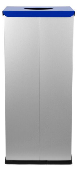 Alda Koš na tříděný odpad Eko Square 60 l, modré víko - papír, lakovaná ocel, šedá