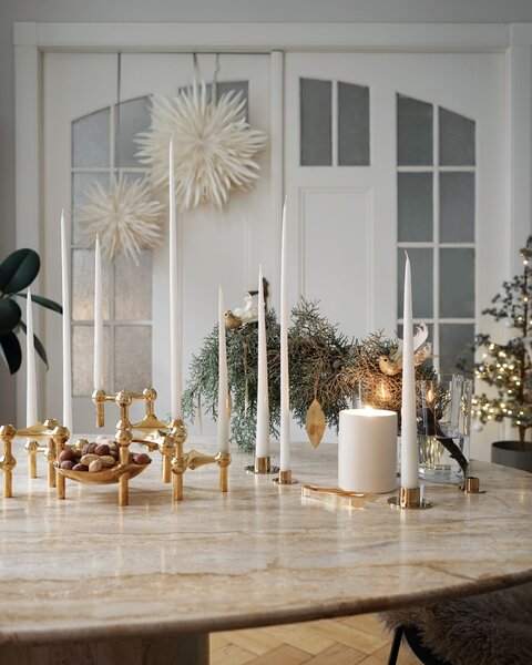 Designová miska se svícny STOFF Nagel Solid Brass