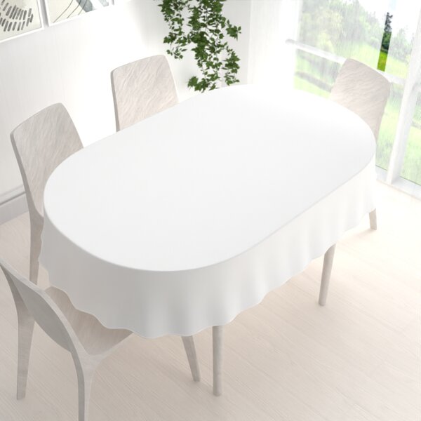 Biante Bavlněný oválný ubrus MONI MO-039 Bílý 100x140 cm
