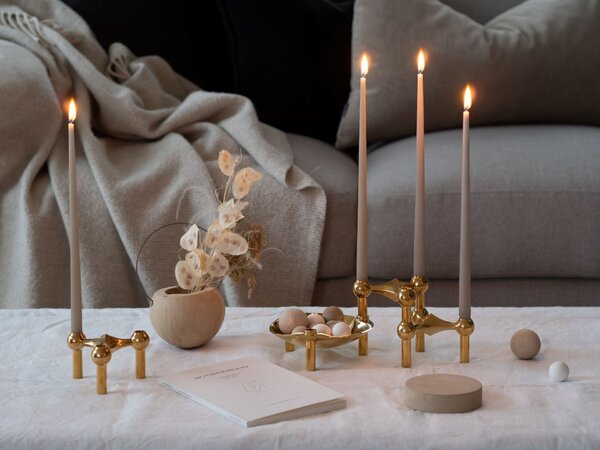 Designová miska se svícny STOFF Nagel Solid Brass