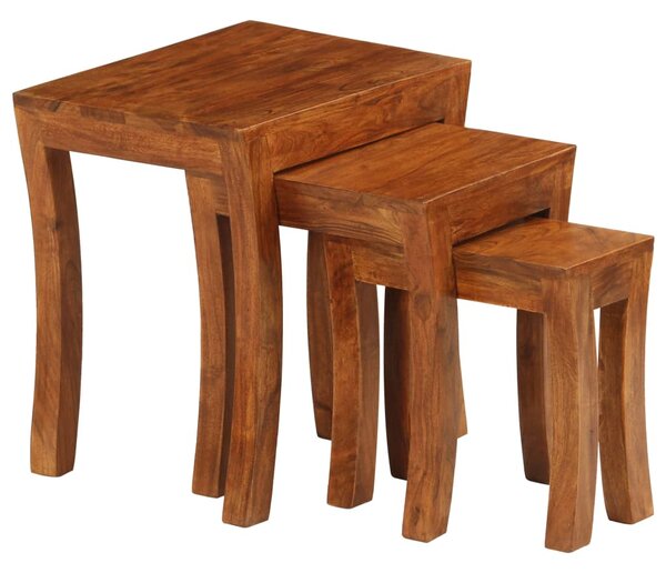 Sada hnízdových stolků 3 ks masivní akácie 50x35x50 cm hnědá 246101