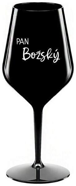 PAN BOŽSKÝ - černá nerozbitná sklenička na víno 470 ml