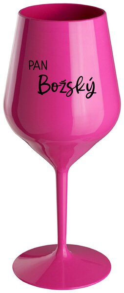 PAN BOŽSKÝ - růžová nerozbitná sklenička na víno 470 ml