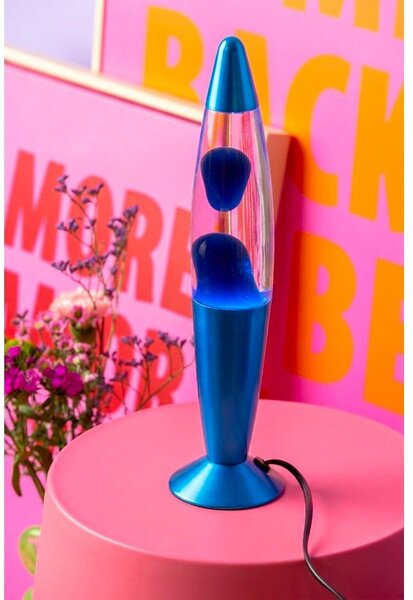 Modrá skleněná lávová lampa (výška 35,5 cm) Funky Rocket Lava – Leitmotiv