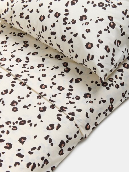 Sinsay - Bavlněné ložní povlečení s leopardím vzorem - bílá
