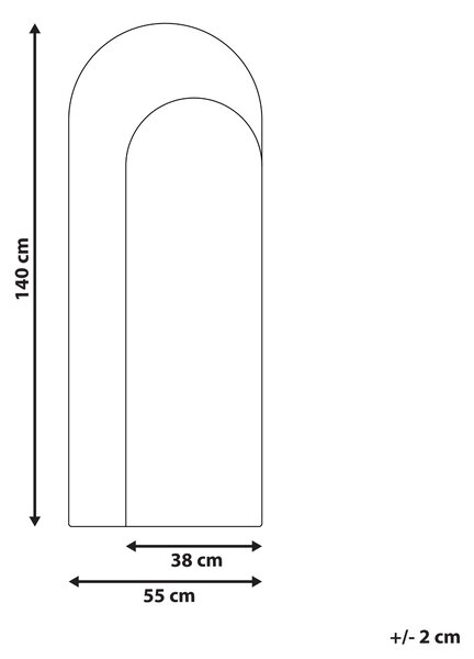 Zrcadlo GROISES 55 cm 140 cm Oranžová